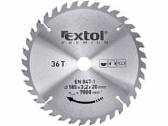 Extol Premium Kotouč pilový s SK plátky, 185x2,2x20mm, 36T, šířka SK plátků 3,2mm, SK