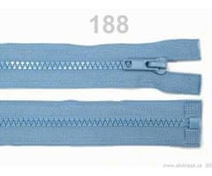 Kraftika 1ks placid blue kostěný zip šíře 5mm délka 55cm bundový