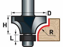Extol Premium Fréza zaoblovací (vydutá) do dřeva, R3xD21,5xH12, stopka 8mm