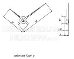 Nomon Designové nástěnné hodiny Nomon Axioma Gold Wenge 73cm