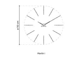 Nomon Designové nástěnné hodiny Nomon Merlin 12i black 110cm