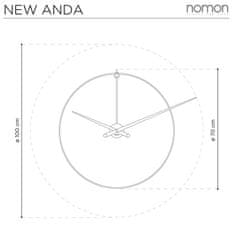 Nomon Designové nástěnné hodiny Nomon New Anda L black 100cm