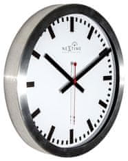 NEXTIME Designové nástěnné hodiny řízené signálem DCF 3999strc Nextime Station Stripe 35cm