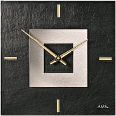 AMS design Designové nástěnné břidlicové hodiny 9525 AMS 30cm