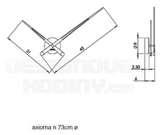 Nomon Designové nástěnné hodiny Nomon Axioma Walnut 73cm