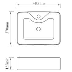 Vidaxl Umyvadlo s otvorem pro baterii zlaté 48 x 37 x 13,5 cm keramika