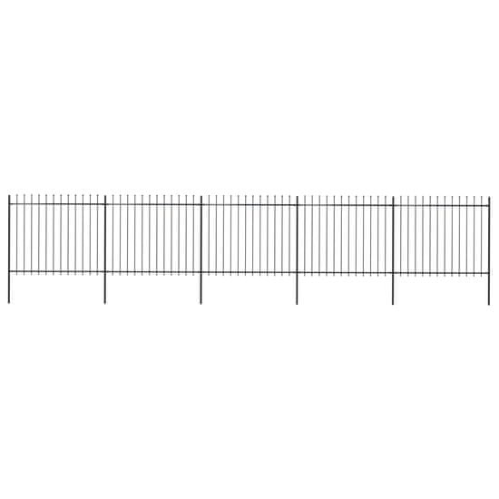 Vidaxl Zahradní plot s hroty ocel 8,5 x 1,5 m černý