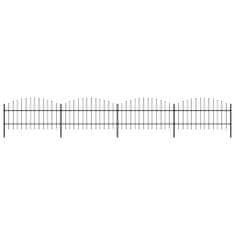Vidaxl Zahradní plot s hroty (0,75–1) x 6,8 m ocel černý