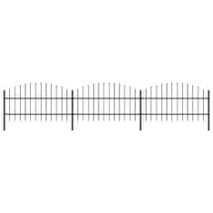 Vidaxl Zahradní plot s hroty ocel (0,75–1) x 5,1 m černý