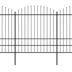 Greatstore Zahradní plot s hroty ocel (1,75–2) x 6,8 m černý