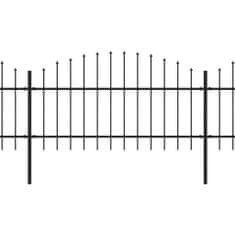 Greatstore Zahradní plot s hroty ocel (1–1,25) x 5,1 m černý