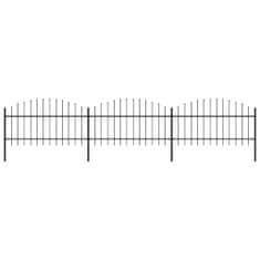 Greatstore Zahradní plot s hroty ocel (1–1,25) x 5,1 m černý