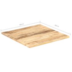 Greatstore Stolní deska masivní mangovníkové dřevo 25–27 mm 80 x 80 cm