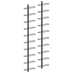 Petromila Nástěnný stojan na víno na 20 lahví 2 ks černý kov