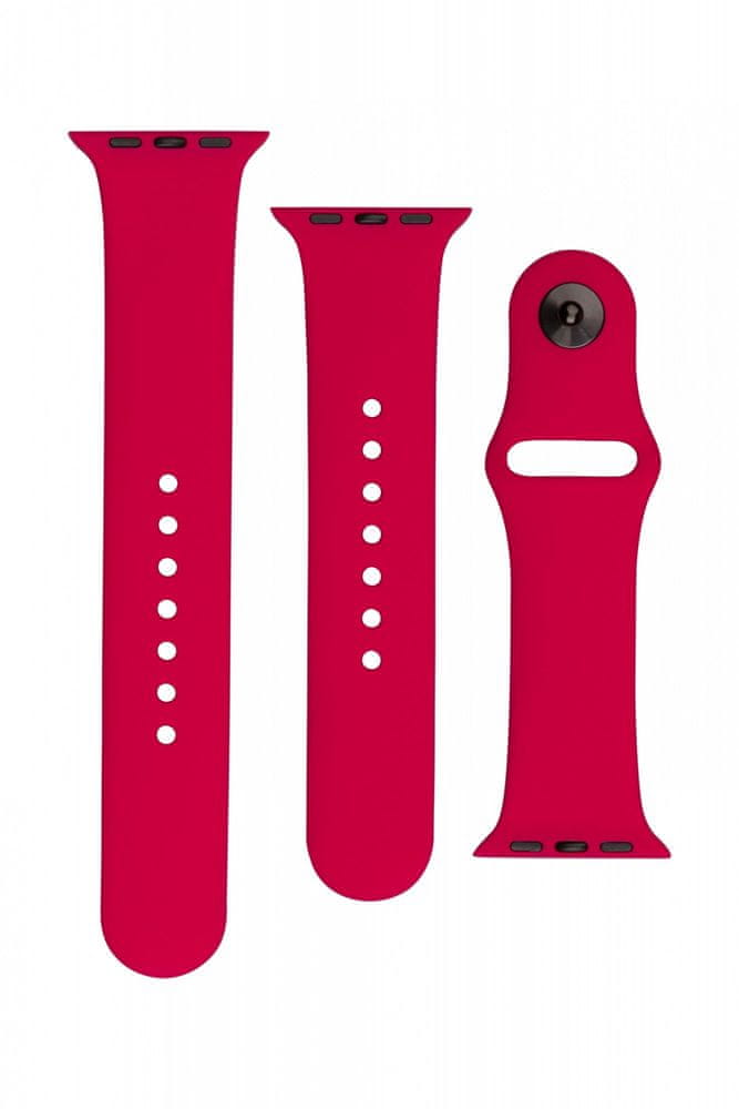 FIXED Set silikonových řemínků Silicone Strap pro Apple Watch 38/40/41 mm FIXSST-436-POGRA, granátové jablko