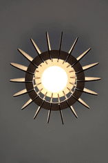 MAJA DESIGN Dřevěný závěsný lustr - svítidlo - PEAR - 40 cm - 36 lamel ROVNĚ