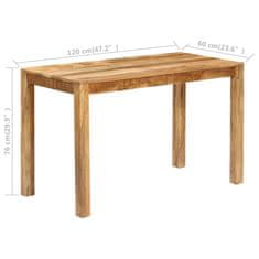 Greatstore Jídelní stůl 120 x 60 x 76 cm masivní mangovníkové dřevo