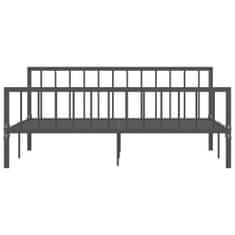 Greatstore Rám postele šedý kov 180 x 200 cm