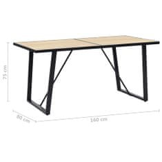 Greatstore Jídelní stůl dubový 160 x 80 x 75 cm MDF