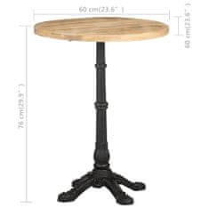 Greatstore Balkonový stolek Ø 60 x 76 cm hrubé mangovníkové dřevo