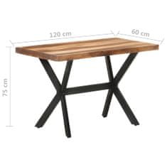 Vidaxl Jídelní stůl 120 x 60 x 75 cm masivní dřevo vzhled sheesham