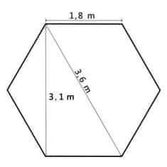 Vidaxl Nůžkový skládací party stran hexagon tmavě modrý 3,6 x 3,1 m