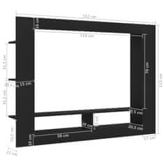 Greatstore TV stolek černý 152 x 22 x 113 cm dřevotříska