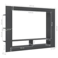 Greatstore TV stolek šedý 152 x 22 x 113 cm dřevotříska