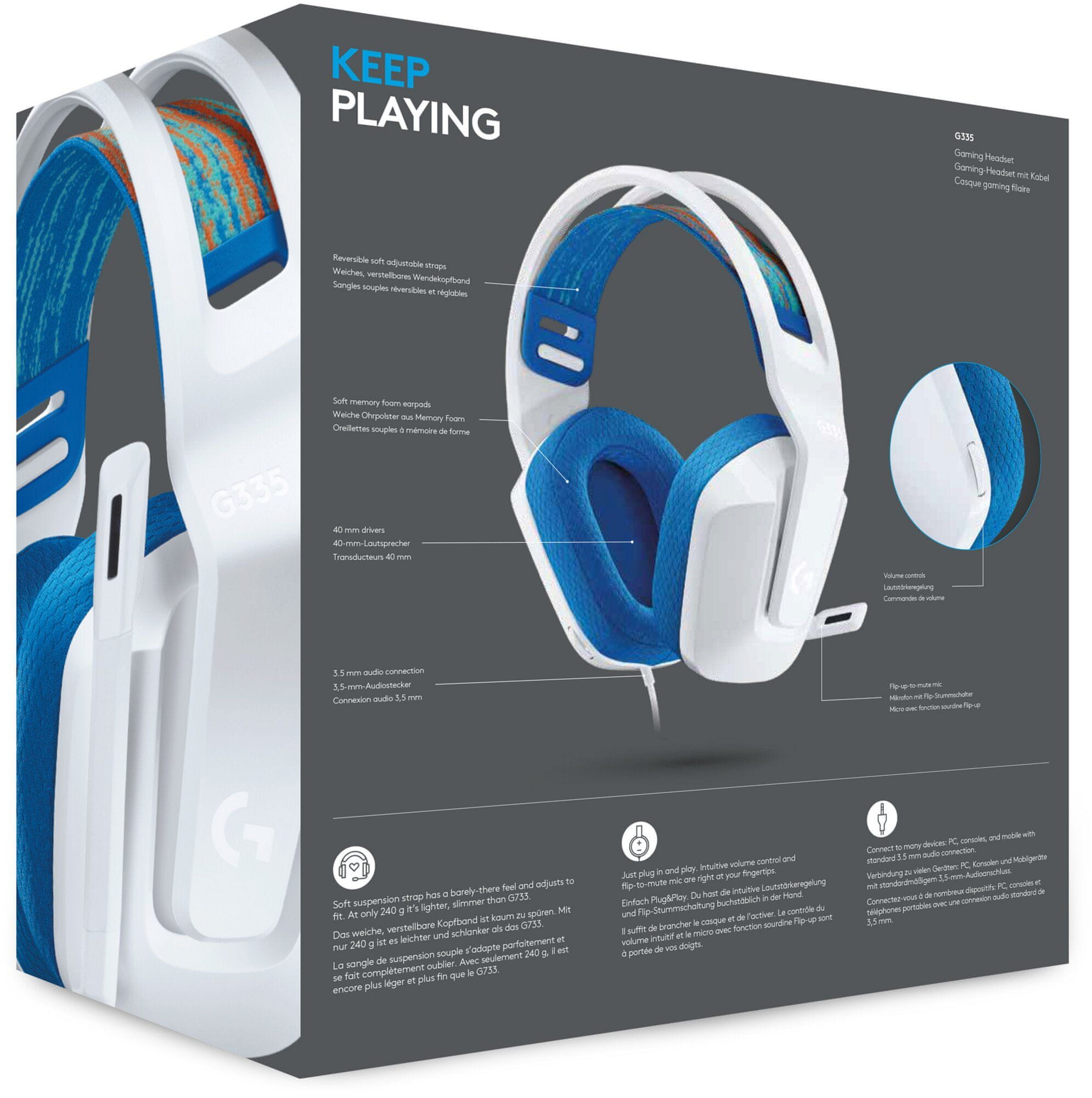 981-001018 - Casque gaming filaire Logitech G335 WHITE 