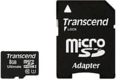 Transcend Micro SDHC 8GB Class 10 UHS-I + adaptér (TS8GUSDHC10U1)