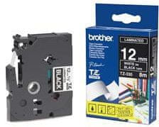 Brother páska - TZE-335, černá/bílá (12mm, laminovaná) (TZE335)