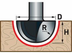 Extol Premium Fréza čelní oblá (vypouklá) do dřeva, R6,3xD12,7xH10, stopka 8mm