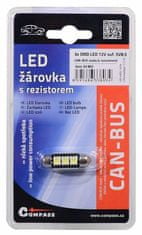 Compass Žárovka 3 SMD LED 12V suf. SV8.5 38mm s rezistorem CAN-BUS ready bílá