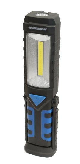 QUATROS Dílenská lampa LED COB 3W+1LED, svítilna s magnetem