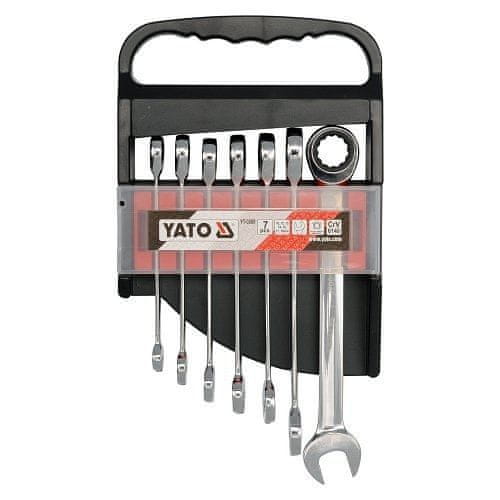 YATO Sada klíčů očkoplochých 7ks 10-19 mm ráčnové