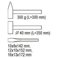 YATO Vložka do zásuvky - kladiva, dláta a sekáče 5ks