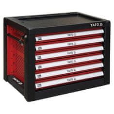 YATO Skříňka dílenská přenosná, 6 zásuvky, 690x465x535mm, červená