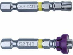 Fortum Hroty sada 2ks TORX s magnetickým kloboučkem, T 40x50mm, S2