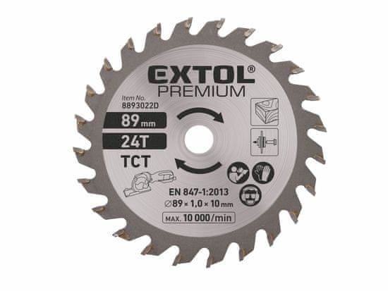 Extol Premium Kotouč pilový s SK plátky, Ř89 x 1,0 x 10 mm, 24T