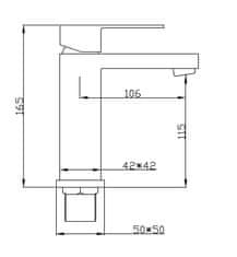 Mexen CUBE umyvadlová baterie, chrom 72900-00 - MEXEN