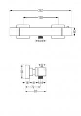 Mexen CUBE sprchová baterie-termostatická, chrom 77200-00 - MEXEN