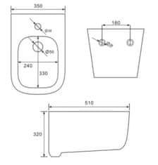 Mexen MARGO BIDET závěsný bidet 51 cm 35425100 - MEXEN