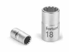 Fortum Hlavice nástrčná MULTI-LOCK, 1/2", 18mm, L 38mm, 61CrV