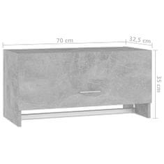 Greatstore Šatní skříň betonově šedá 70 x 32,5 x 35 cm dřevotříska