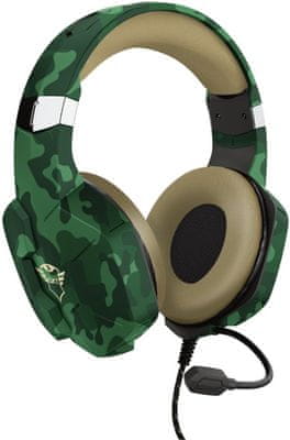 Trust GXT323C Carus, jungle camo (24319) profesionální drátová herní sluchátka mikrofon PC konzole