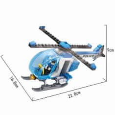Cogo stavebnice Policie - Hlídka v helikoptéře kompatibilní 164 dílů