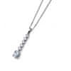Nadčasový stříbrný náhrdelník s krystaly Genuine Oval 61183 (řetízek, přívěsek)