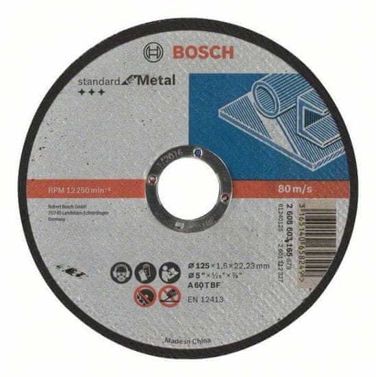 Bosch Dělicí kotouč rovný Standard for Metal - A 60 T BF, 125 mm, 22,23 mm, 1,6 mm - 31651406582