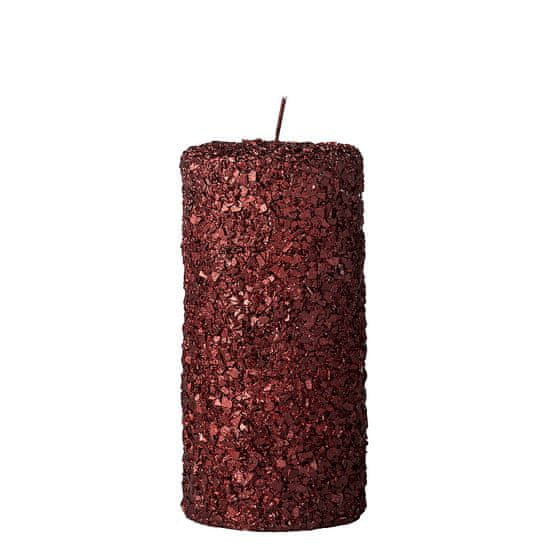 Lene Bjerre Dekorativní svíčka GLITERIA tmavě červená 15 cm