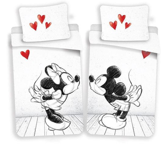 Jerry Fabrics JERRY FABRICS Povlečení Mickey a Minnie láska 02 Bavlna, 140/200, 70/90 cm